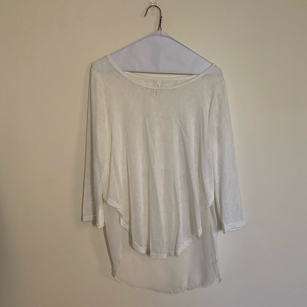 Women Long Sleeve Cream Top